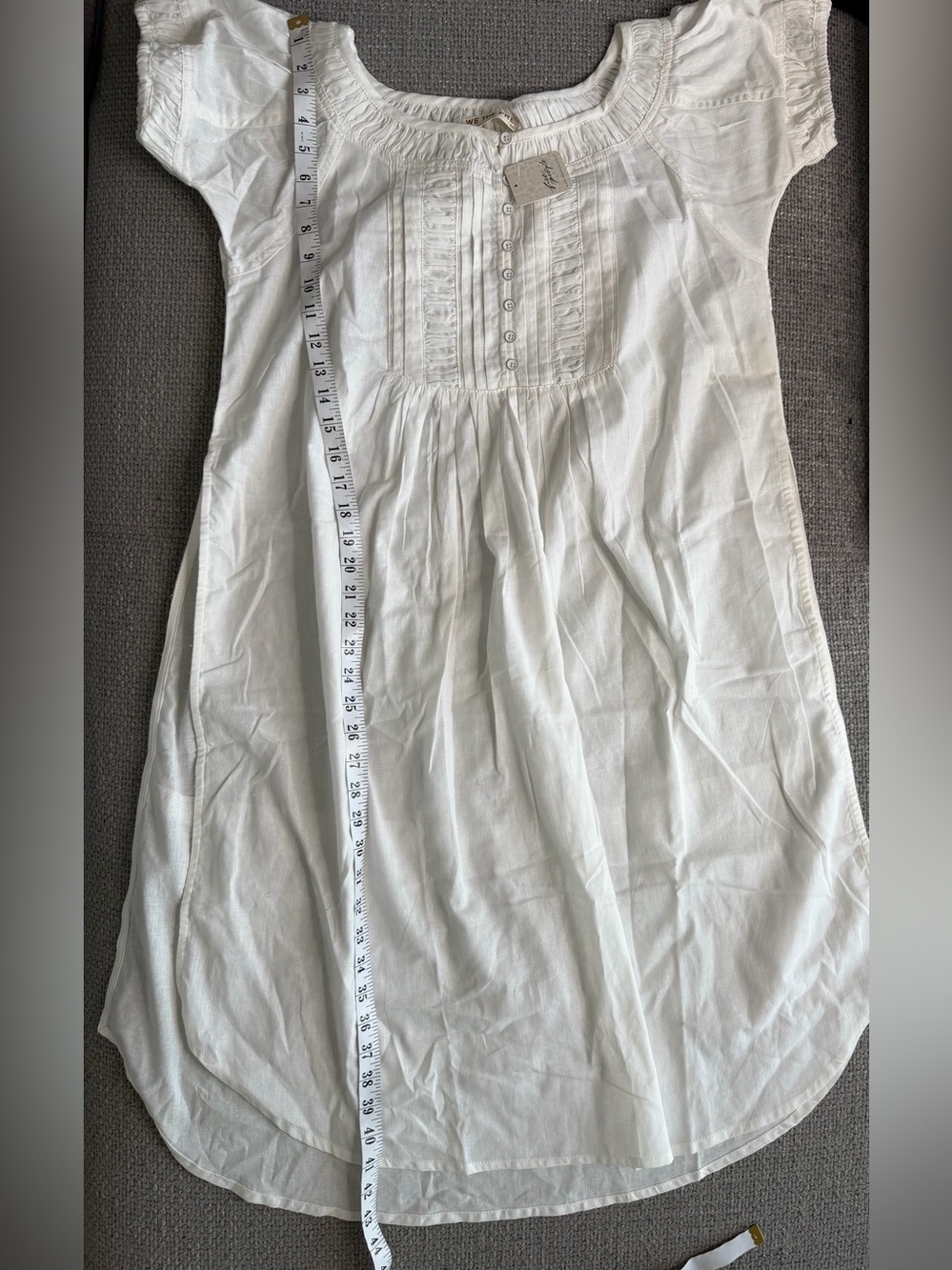 FREE PEOPLE Fayre Midi Tunic Dress Ivory Cottagecore Boho NWT Size M - Picture 15 of 16